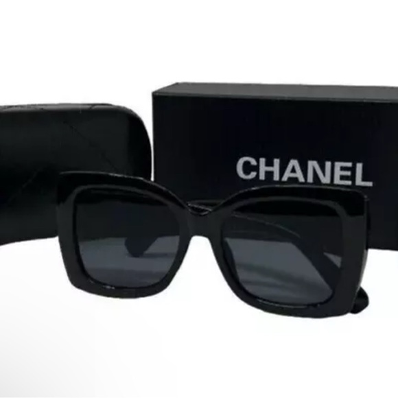 CHANEL Black and Gold Sunglasses - Picture 2 of 4